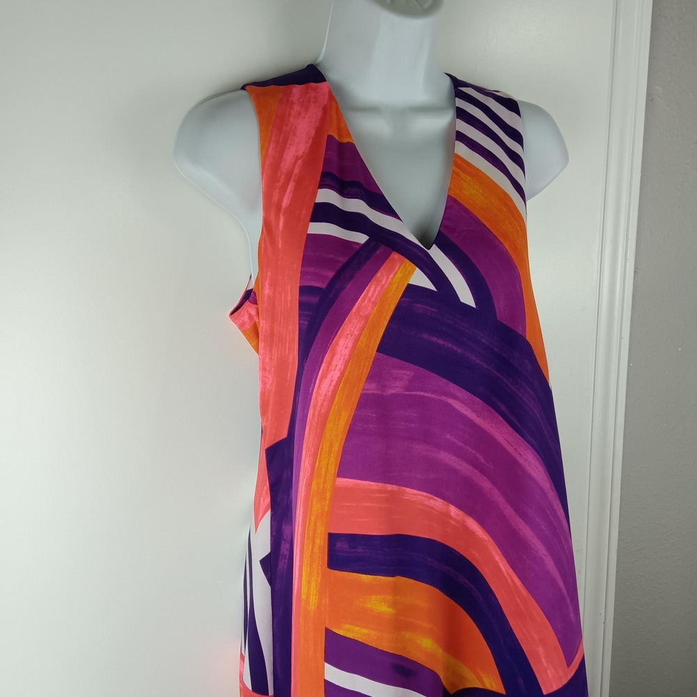 Colorful Abstract Mini Shift Dress S Julie Brown NYC Resort Vacation A-line - Picture 3 of 11